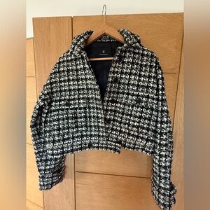 Anine Bing Black and White Tweed Blazer